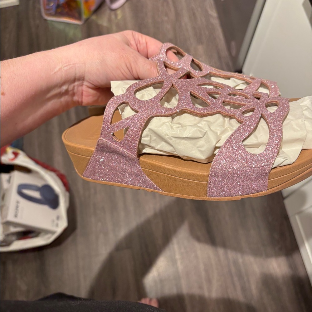 Fitflop Valentine Pink Glitter Limited Edition Shimmer Crystal Bumble Butterfly - Picture 14 of 16